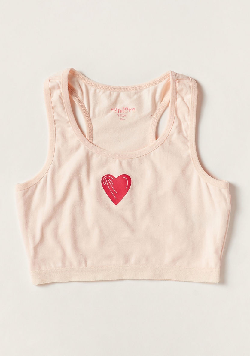 Juniors Heart Print Sleeveless Vest with Racerback - Set of 2-Vests-image-1