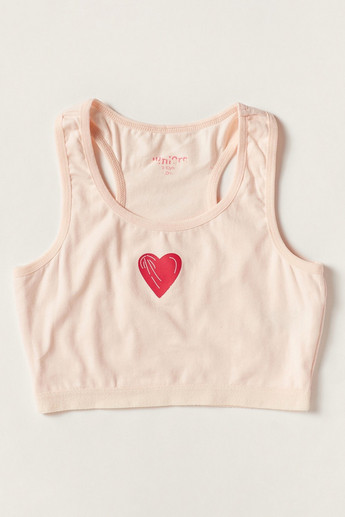 Juniors Heart Print Sleeveless Vest with Racerback - Set of 2