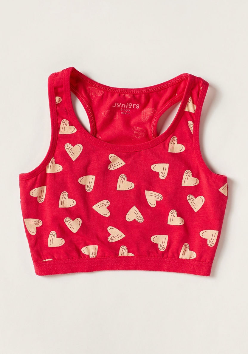 Juniors Heart Print Sleeveless Vest with Racerback - Set of 2-Vests-image-2