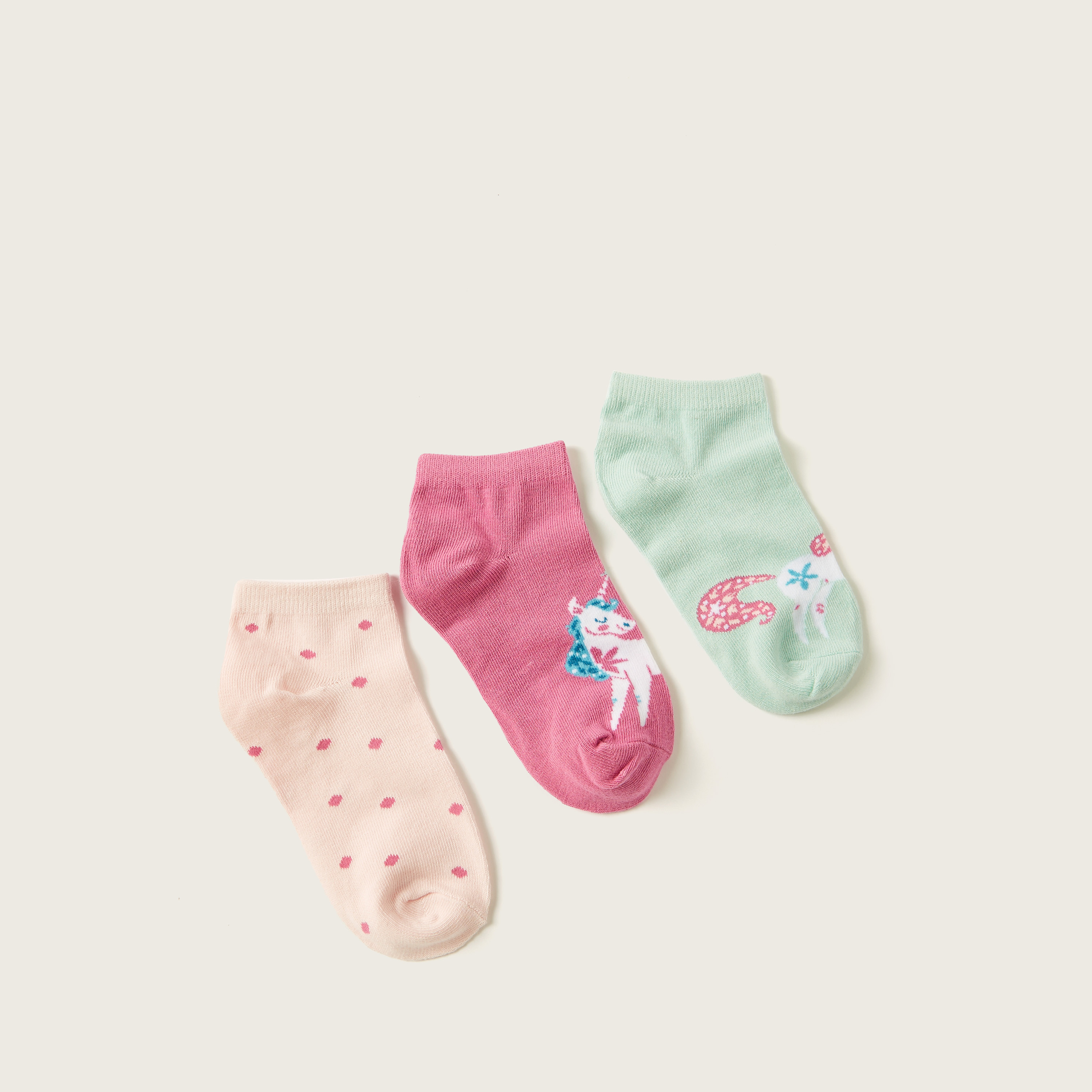 Juniors Printed Socks - Set of 3-girls-accessories-socks-image-1