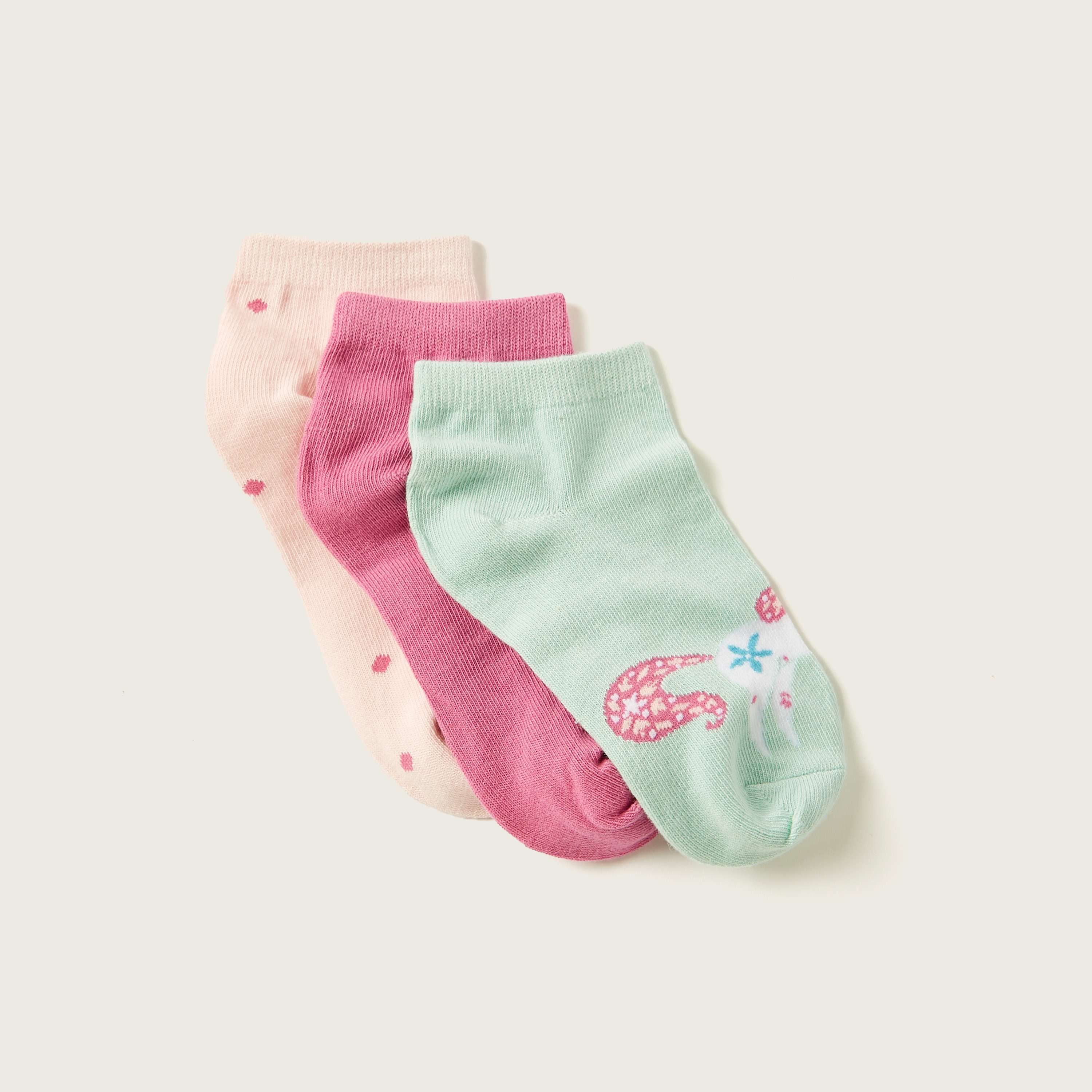 Juniors Printed Socks - Set of 3-girls-accessories-socks-image-2