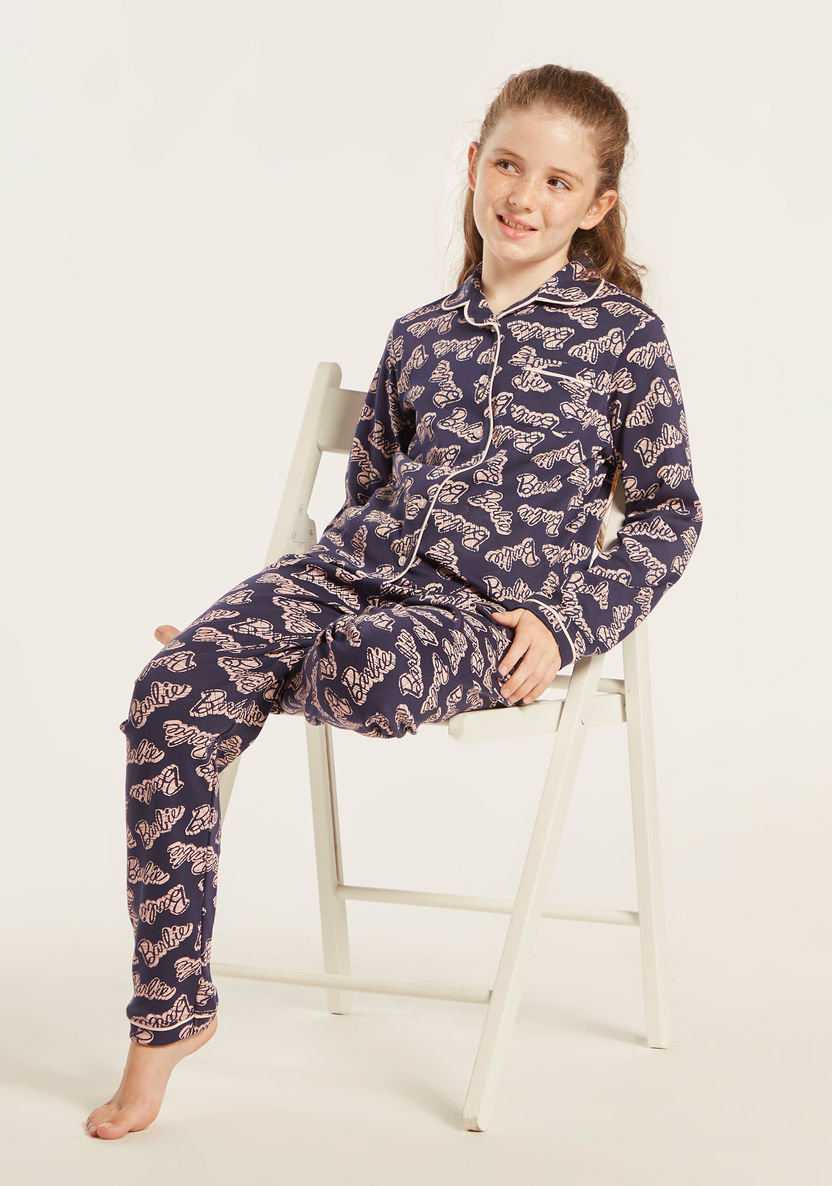 All-Over Barbie Print Sleepshirt and Pyjamas Set-Nightwear-image-0