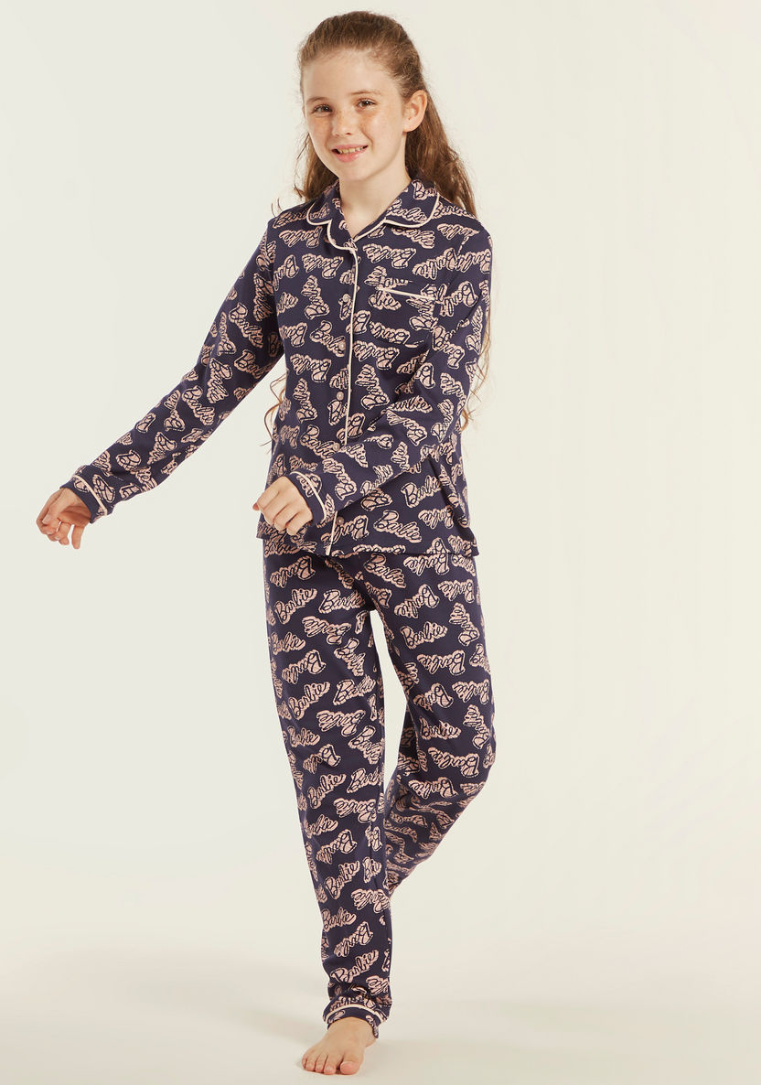 All-Over Barbie Print Sleepshirt and Pyjamas Set-Nightwear-image-1