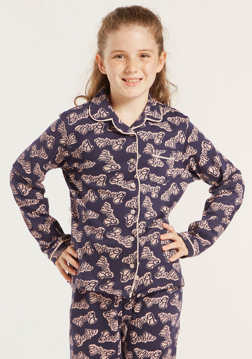 All-Over Barbie Print Sleepshirt and Pyjamas Set-Nightwear-image-2