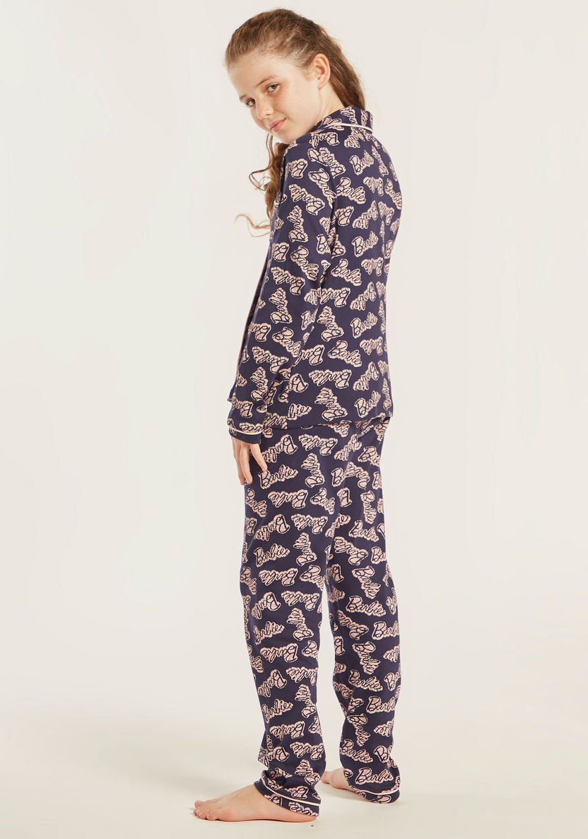 All-Over Barbie Print Sleepshirt and Pyjamas Set-Nightwear-image-4