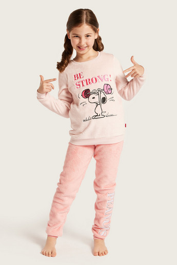 Snoopy Print T-shirt and Pyjamas Set