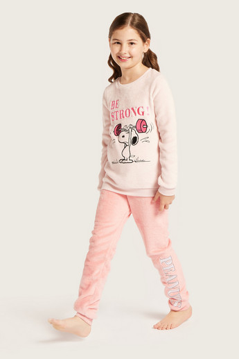 Snoopy Print T-shirt and Pyjamas Set