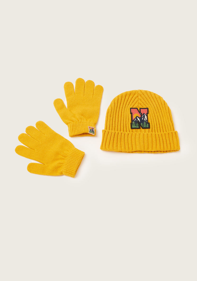 Juniors Textured Gloves and Cap Set-Caps-image-0