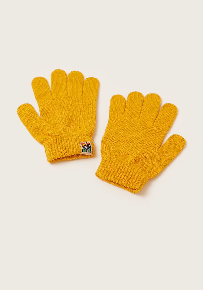 Juniors Textured Gloves and Cap Set-Caps-image-1