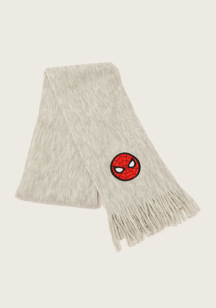 Spider-Man Embroidered Scarf with Fringes-Scarves-image-0