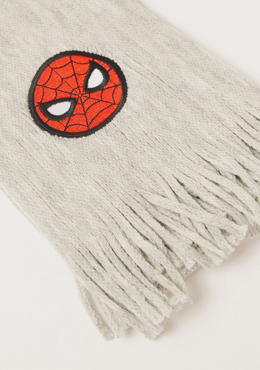 Spider-Man Embroidered Scarf with Fringes-Scarves-image-2