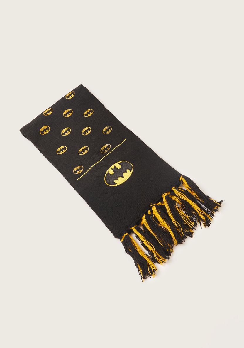 Batman Textured Scarf with Tassel Detail-Scarves-image-1