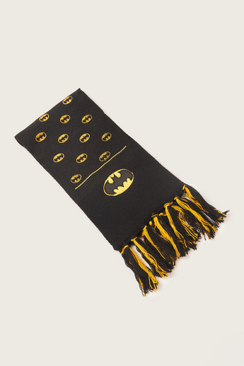 Batman Textured Scarf with Tassel Detail