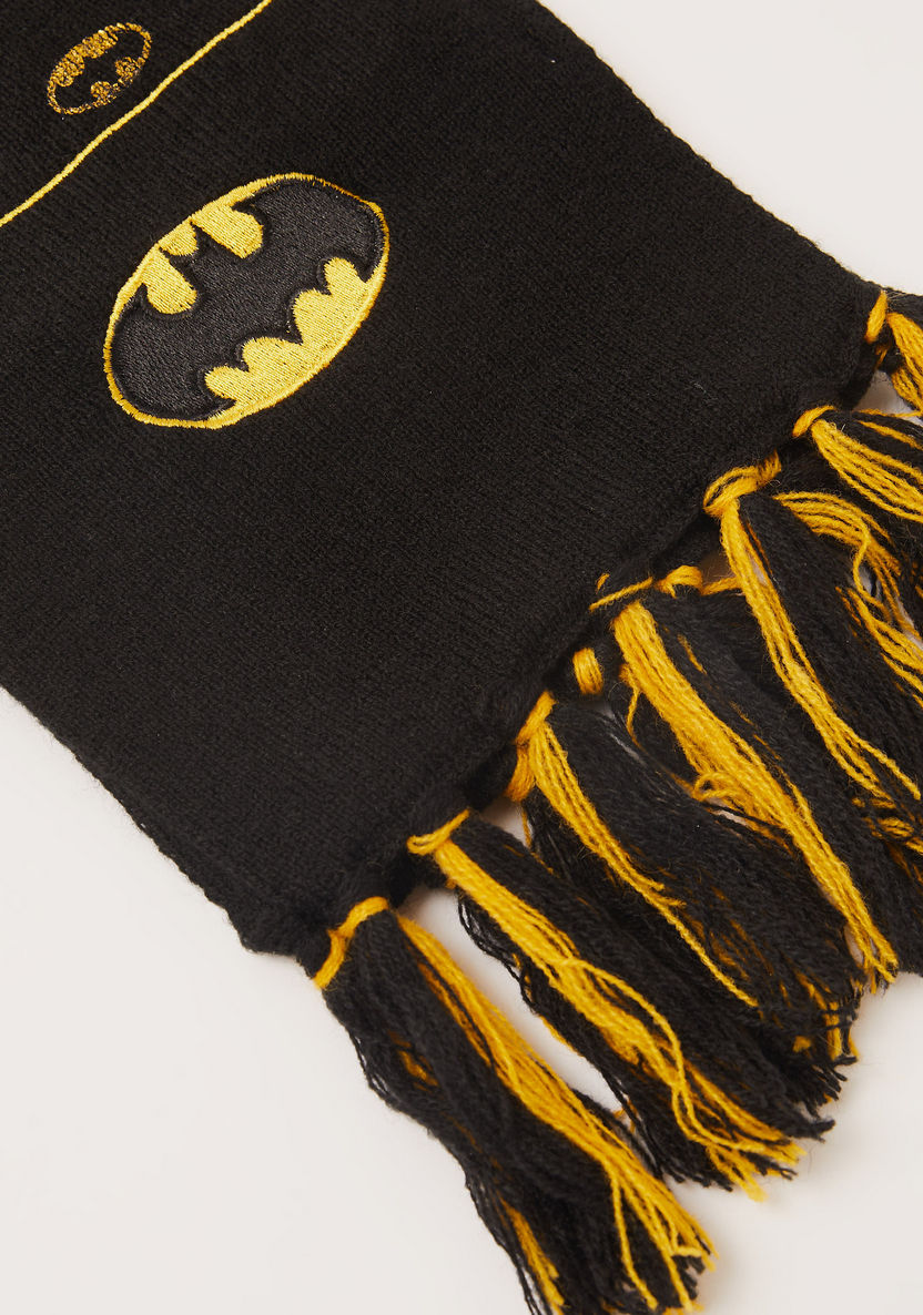 Batman Textured Scarf with Tassel Detail-Scarves-image-2