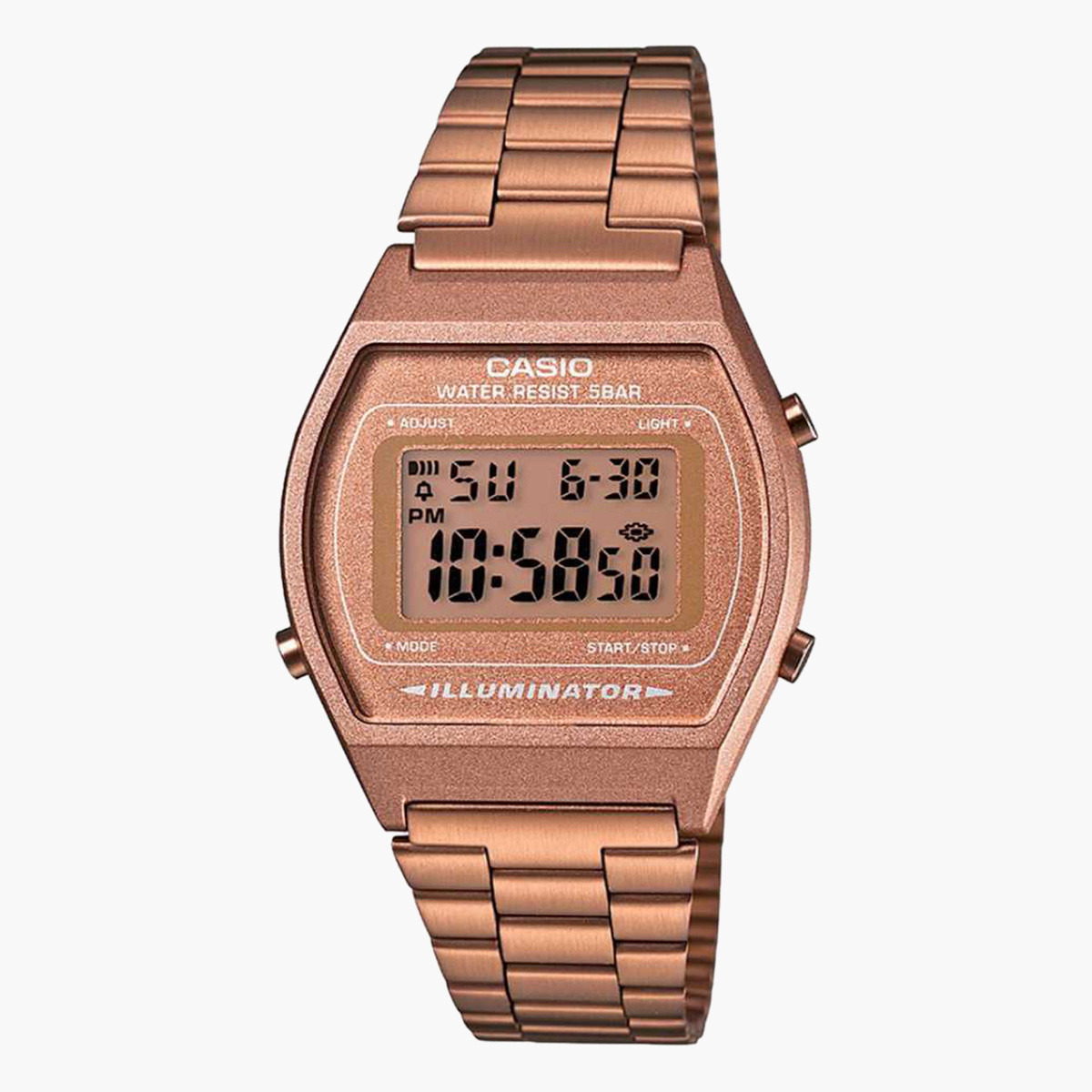 Casio Unisex Rose Gold Digital Metal Strap Watch B640WC-5ADF-men-watchesandjewellery-watches-image-1