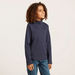 Juniors Solid Turtle Neck T-shirt with Long Sleeves-T Shirts-thumbnail-1