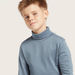Juniors Solid Turtle Neck T-shirt with Long Sleeves-T Shirts-thumbnail-3