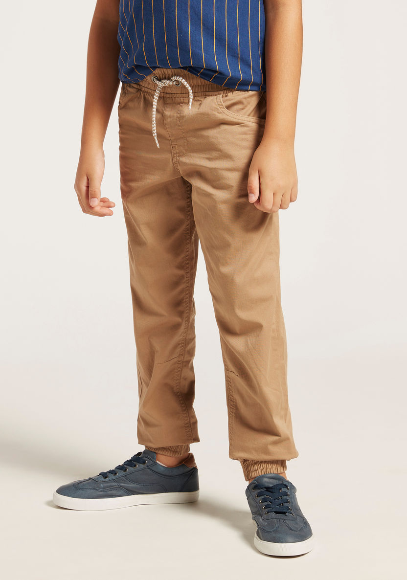 Juniors Solid Pants with Pockets and Drawstring Closure-Joggers-image-1