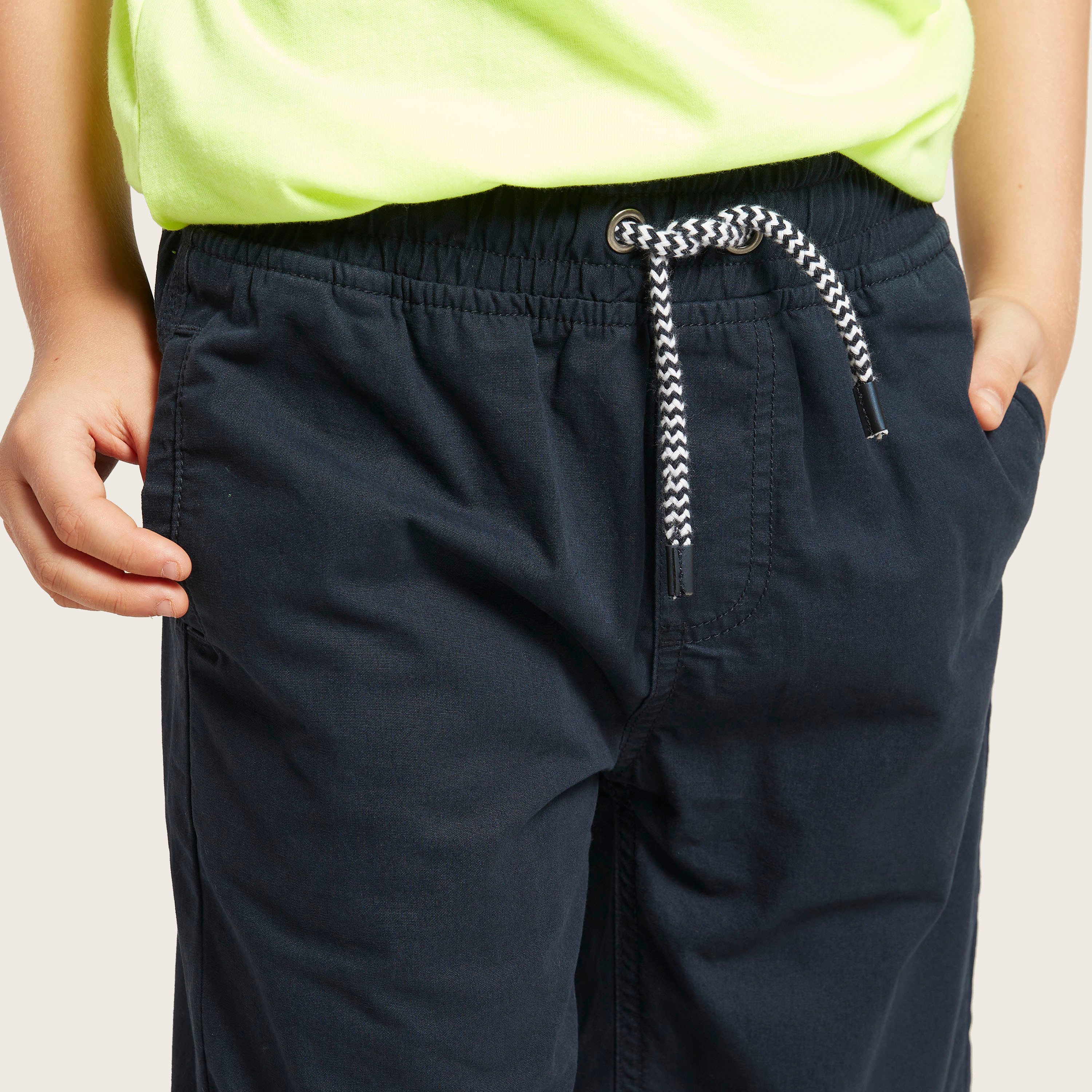 Juniors Solid Shorts with Pockets and Drawstring Closure-boys-clothing-bottoms-shorts-image-3