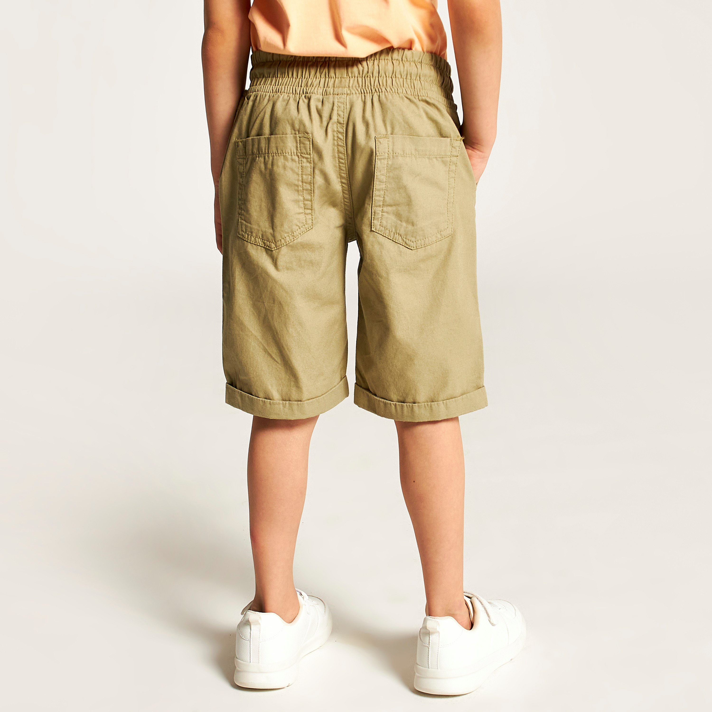 Juniors Solid Shorts with Pockets and Drawstring Closure-boys-clothing-bottoms-shorts-image-4