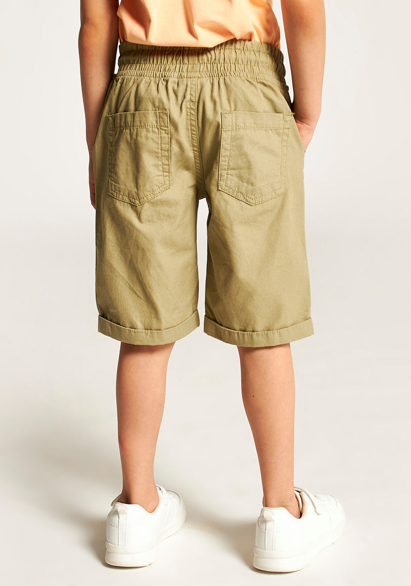 Juniors Solid Shorts with Pockets and Drawstring Closure-Shorts-image-3