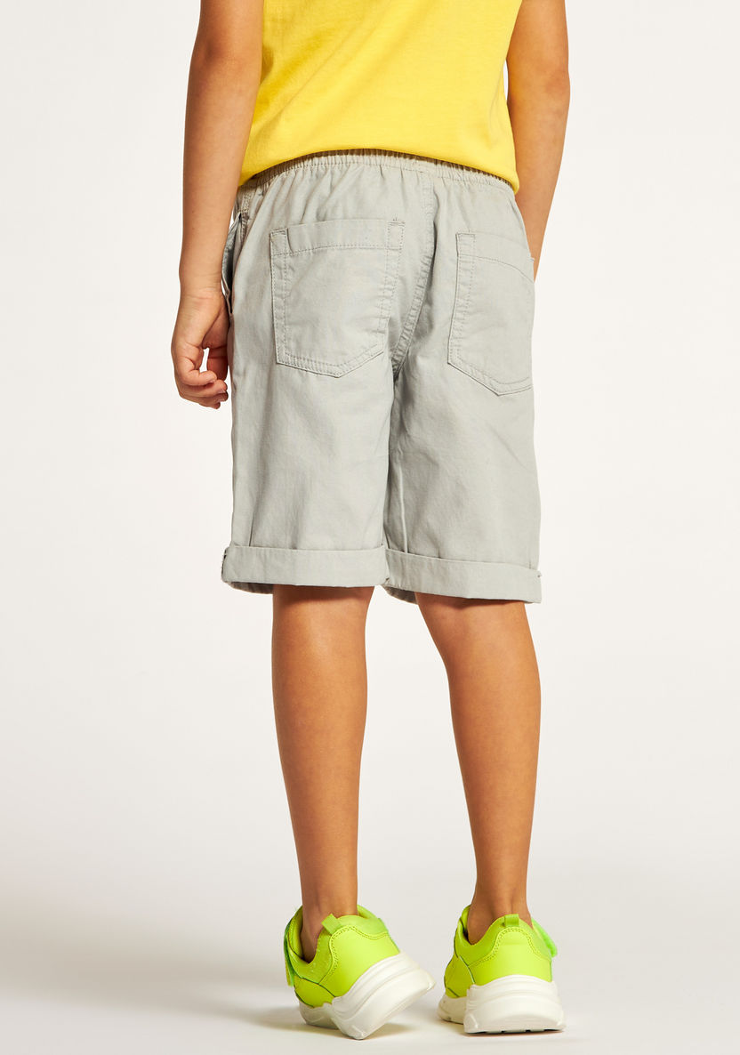 Juniors Solid Shorts with Pockets and Drawstring Closure-Shorts-image-3
