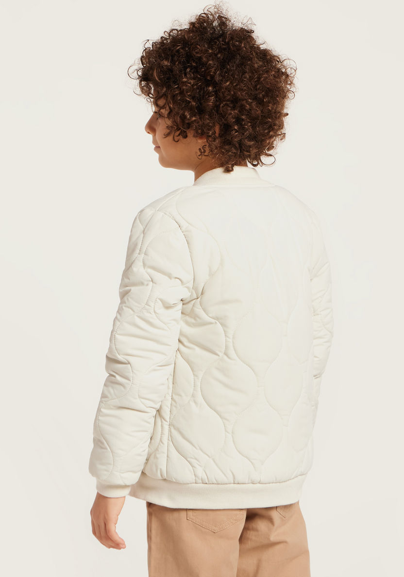 Juniors Solid Padded Jacket with Long Sleeves and Pockets-Coats and Jackets-image-3