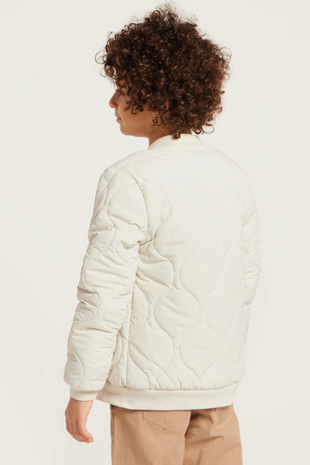 Juniors Solid Padded Jacket with Long Sleeves and Pockets