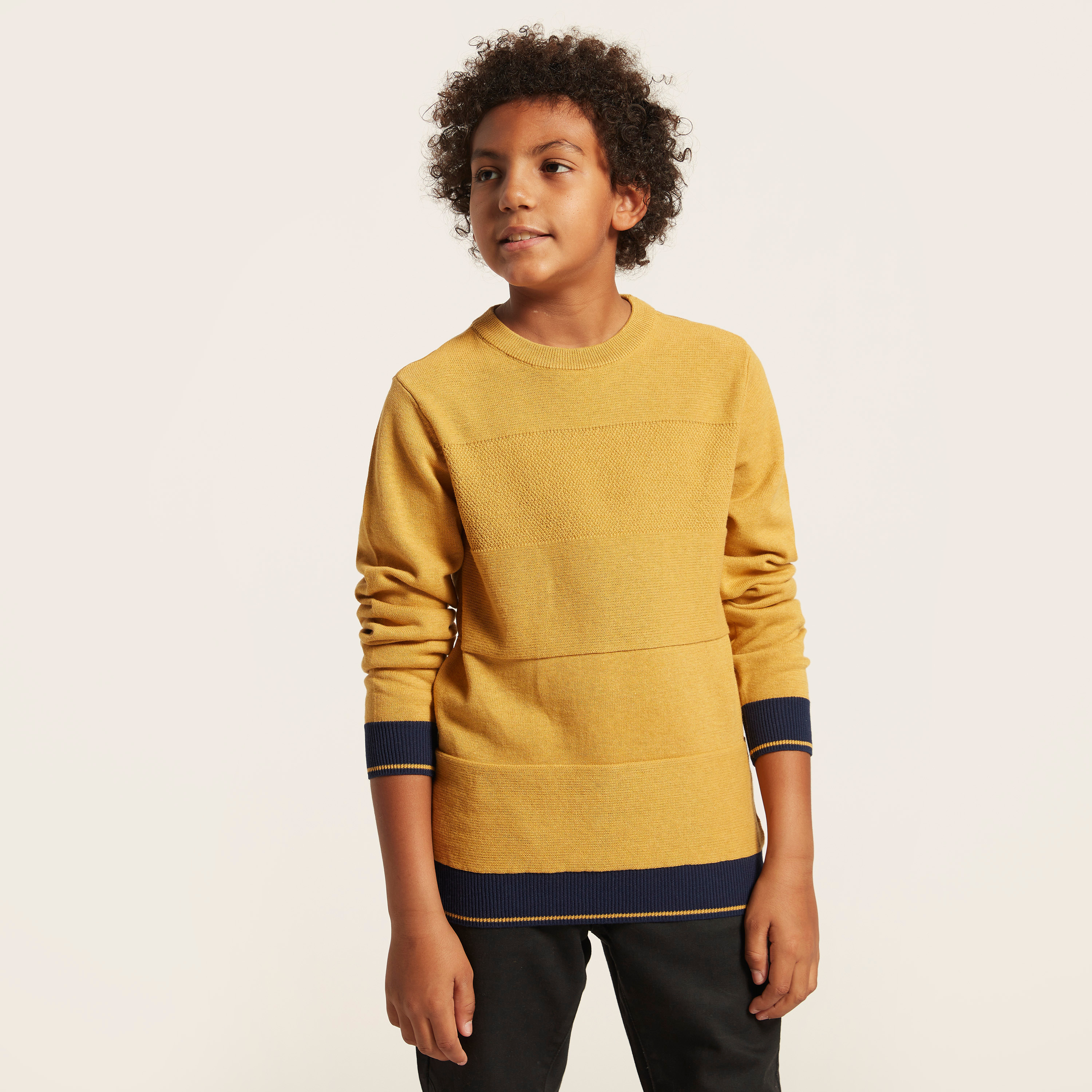 بلوفر سادة بأكمام طويلة من جونيورز-boys-clothing-jumpersandcardigans-image-2