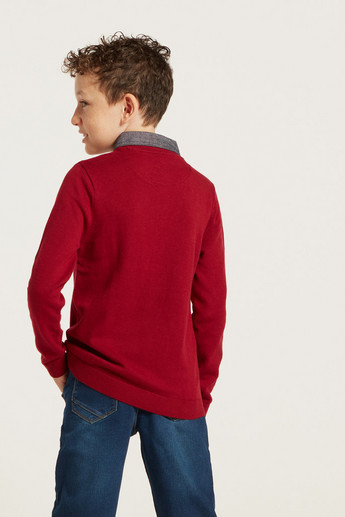 Juniors Textured Pullover with Long Sleeves
