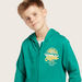 Juniors Printed Zip Through Sweater with Long Sleeves and Hood-Sweaters and Cardigans-thumbnail-2