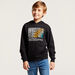 Juniors Graphic Print Hooded Pullover with Long Sleeves and Pockets-Sweaters and Cardigans-thumbnailMobile-1
