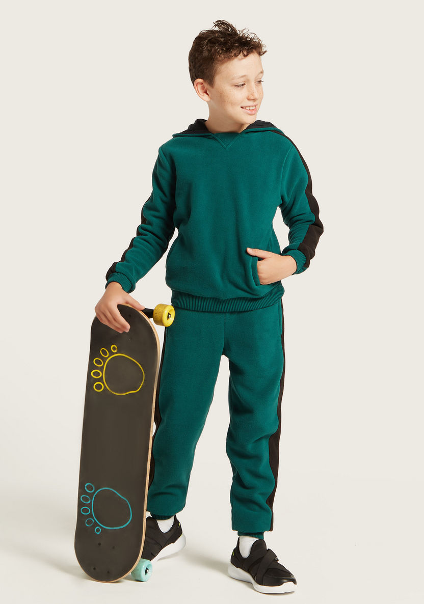 Juniors Textured Sweatshirt with Jog Pants-Clothes Sets-image-0