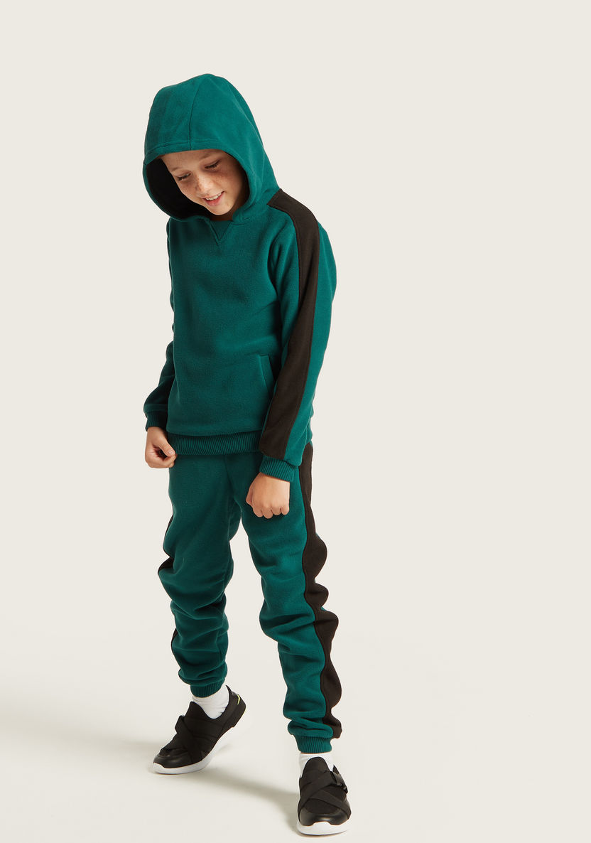 Juniors Textured Sweatshirt with Jog Pants-Clothes Sets-image-1