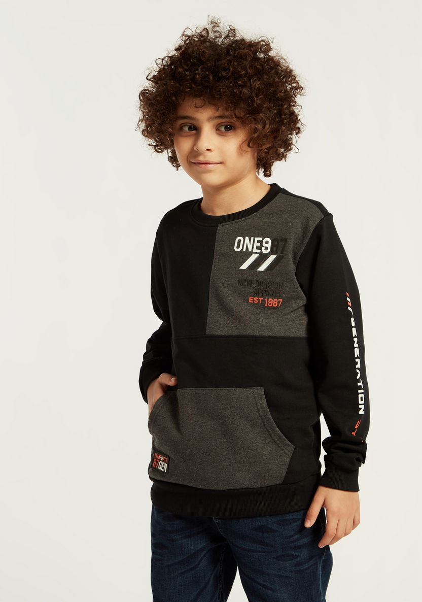 Juniors Graphic print Pullover with Long Sleeves and Pockets-Sweatshirts-image-1