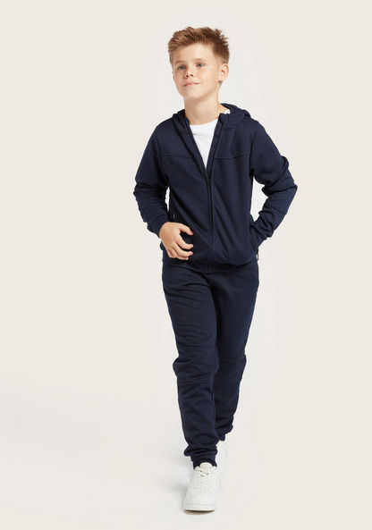 Juniors Solid Jacket and Full-Length Jog Pants Set