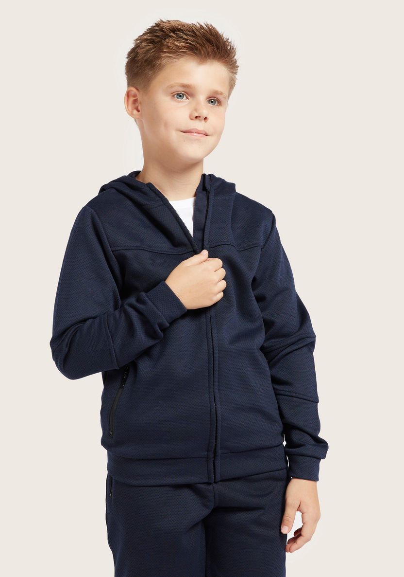 Juniors Solid Jacket and Full-Length Jog Pants Set-Clothes Sets-image-2