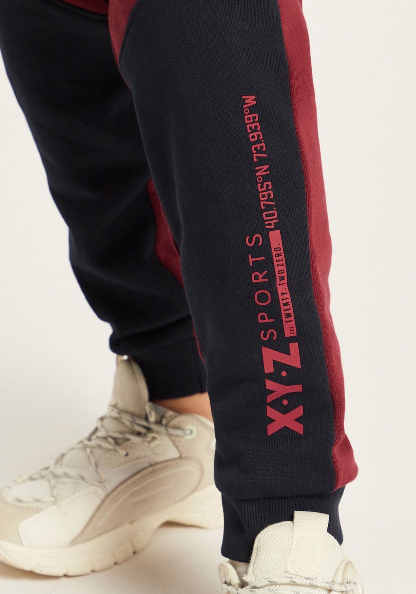 XYZ Printed Jog Pants with Pockets and Drawstring Closure-Joggers-image-2
