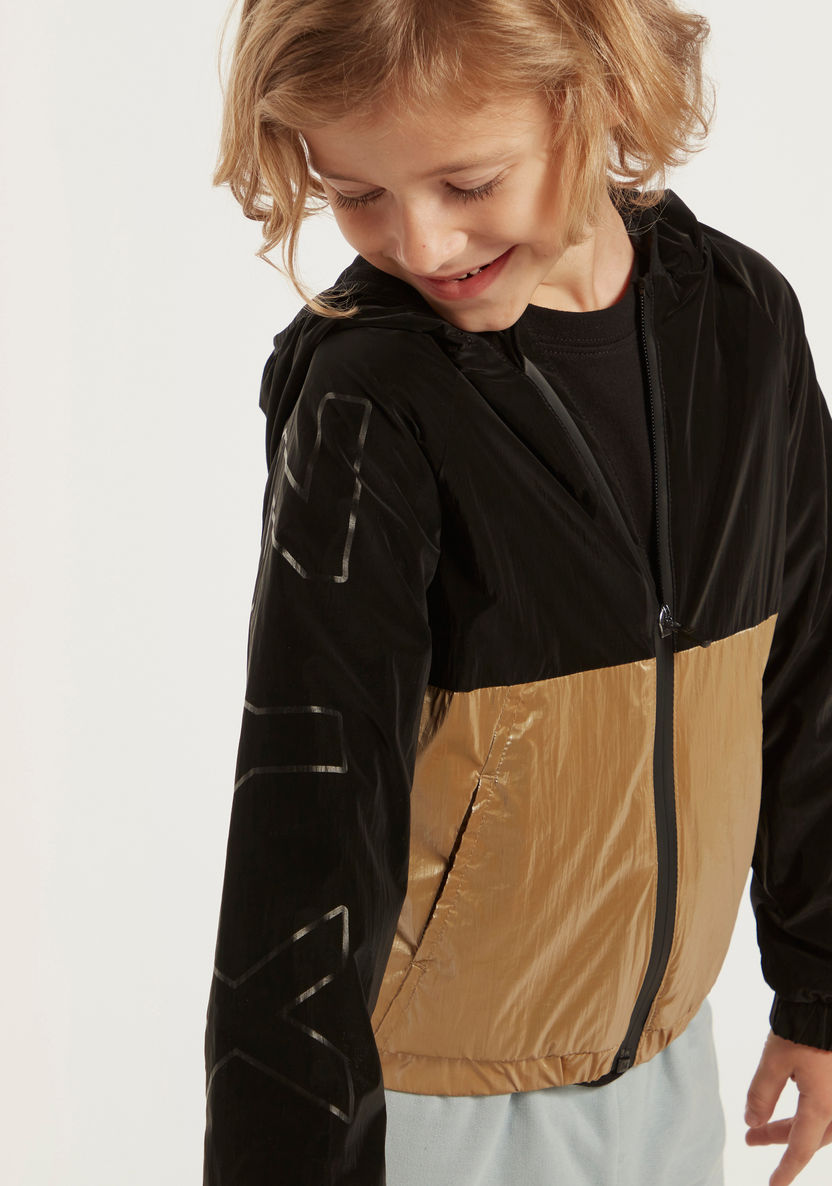 XYZ Printed Jacket with Hood and Long Sleeves-Coats and Jackets-image-2