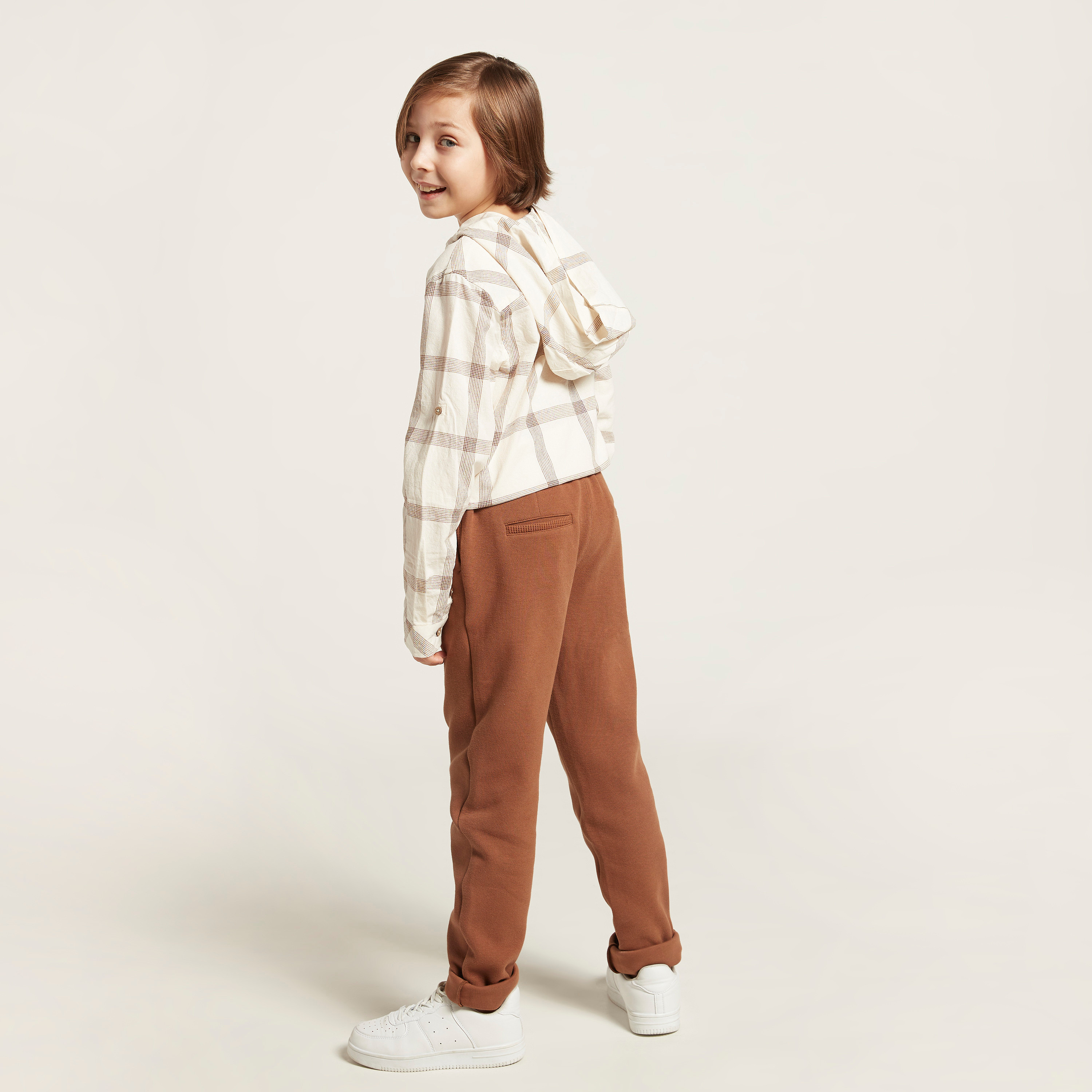 Eligo Solid Pants with Pockets and Elasticised Waistband-boys-clothing-bottoms-trousers-image-4