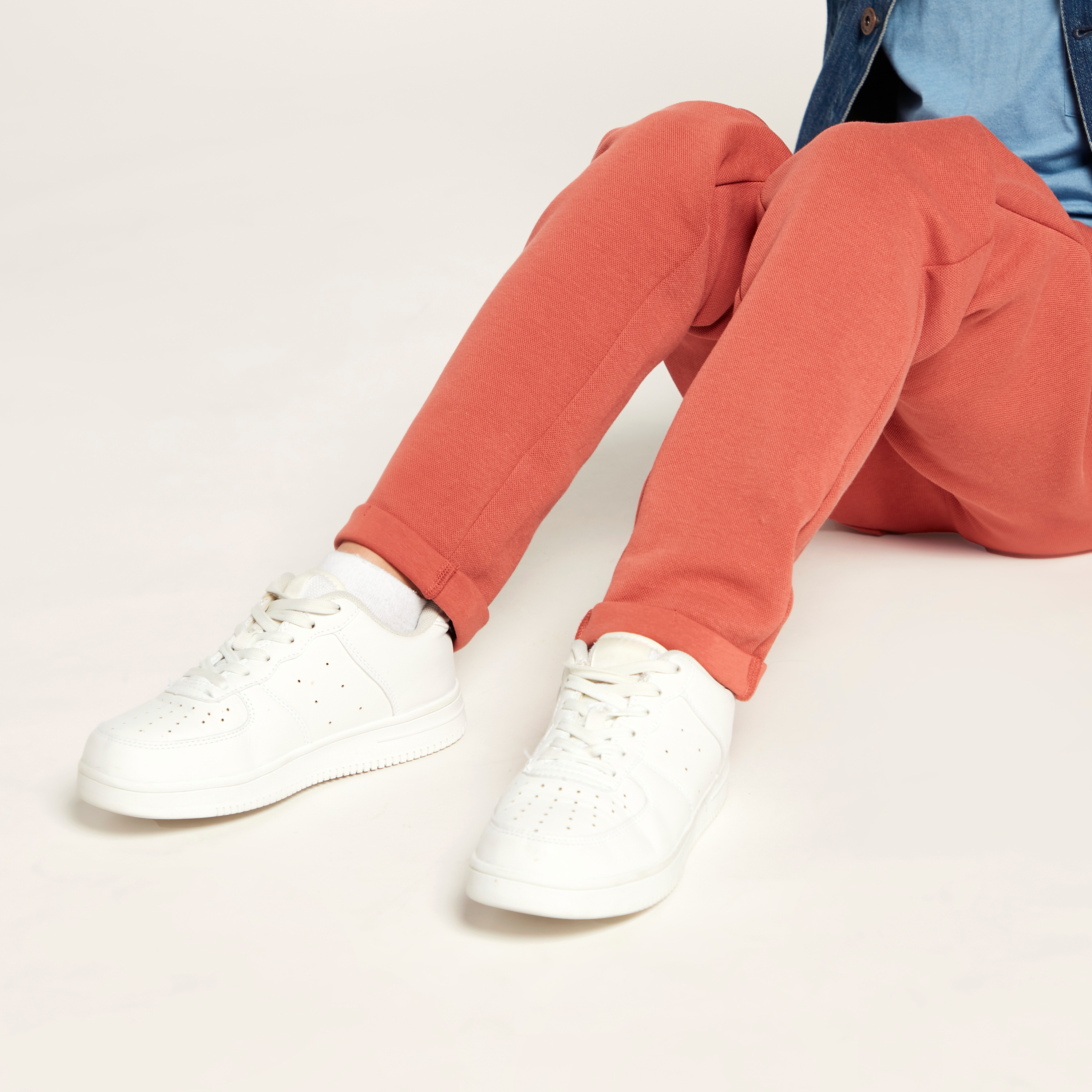 Eligo Solid Knit Pants with Pockets and Elasticated Waistband-boys-clothing-bottoms-trousers-image-3