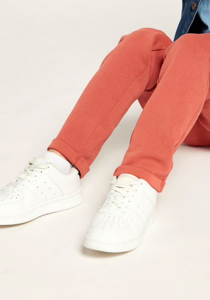 Solid Knit Pants with Pockets and Elasticated Waistband-Pants-image-2