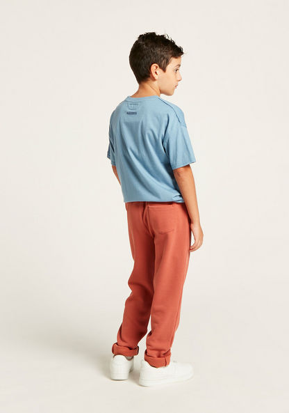 Solid Knit Pants with Pockets and Elasticated Waistband-Pants-image-3