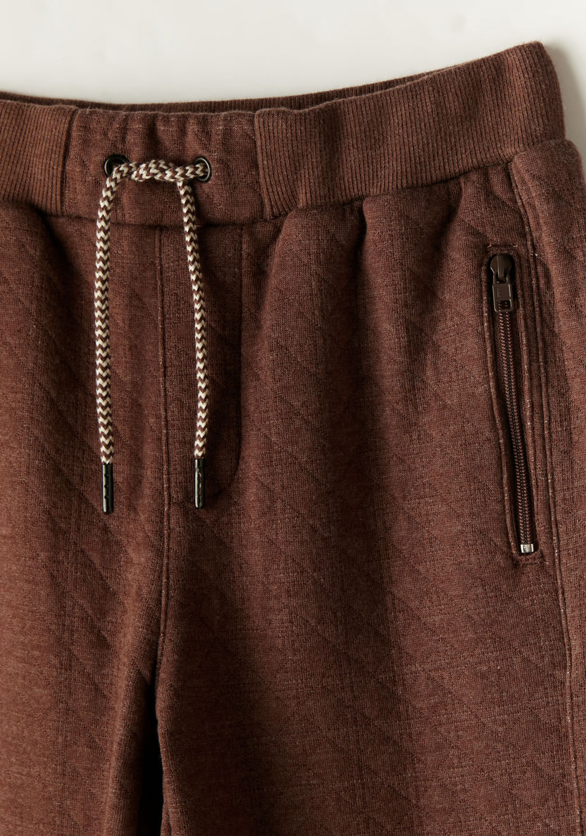 Textured Pants with Drawstring Closure and Pockets-Pants-image-1