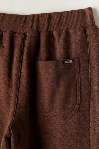 Textured Pants with Drawstring Closure and Pockets