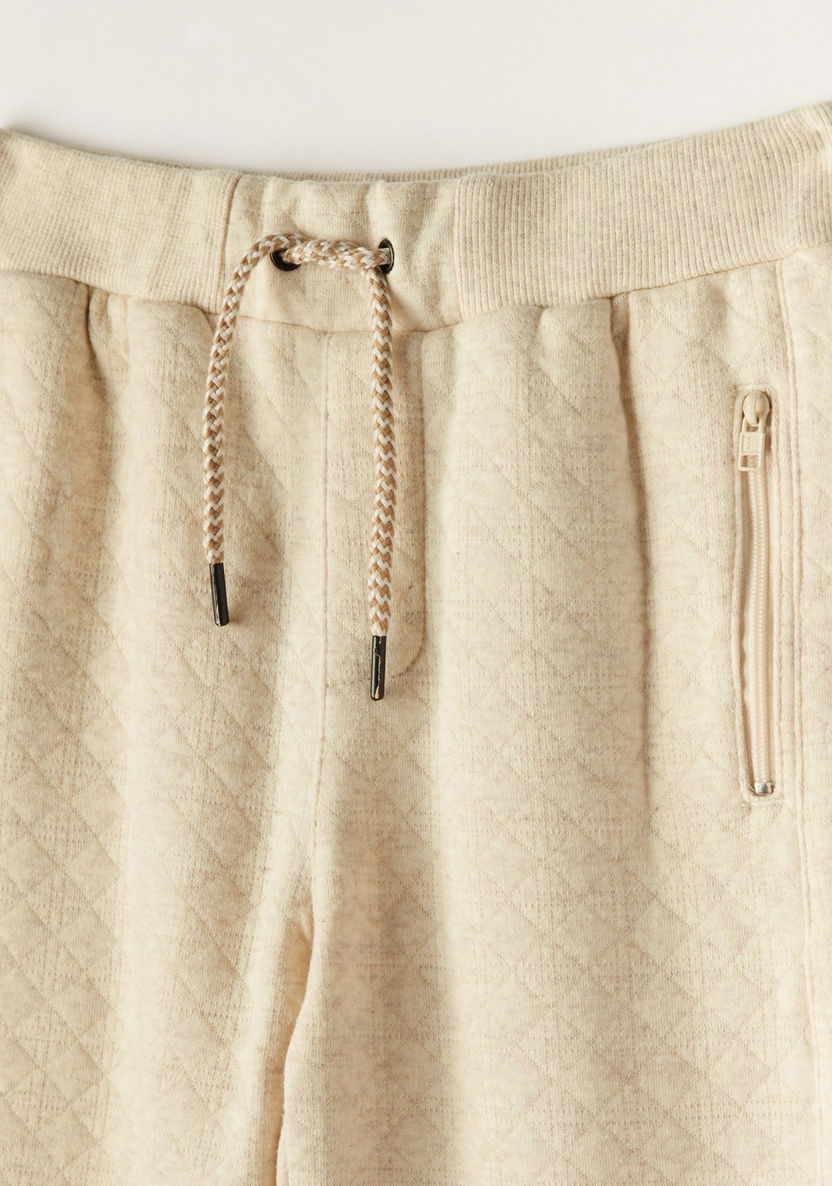 Textured Pants with Drawstring Closure and Pockets-Pants-image-1