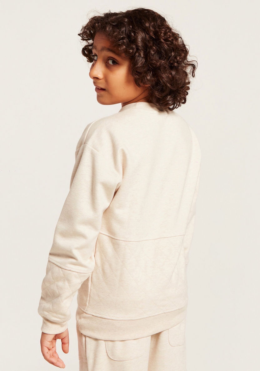 Solid Pullover with Long Sleeves and Pocket Detail-Sweatshirts-image-3