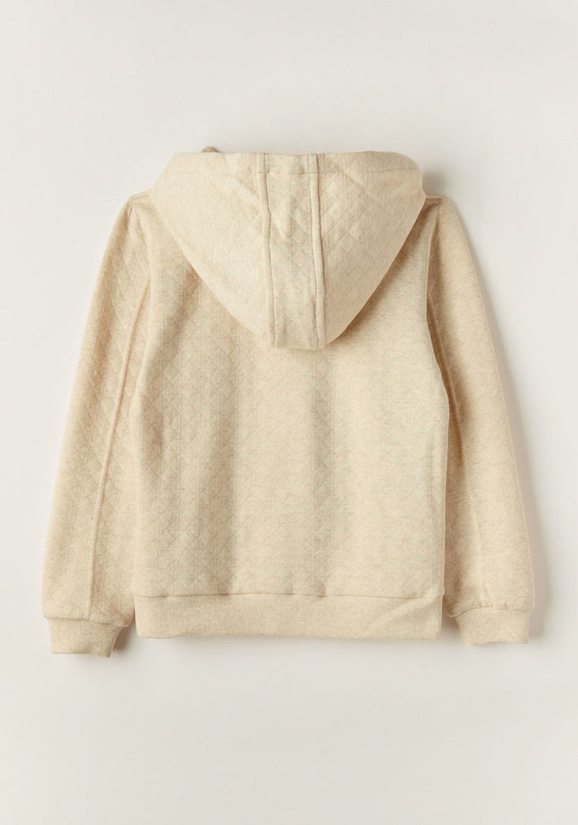 Textured Zip Through Hoodie with Long Sleeves-Sweaters and Cardigans-image-3