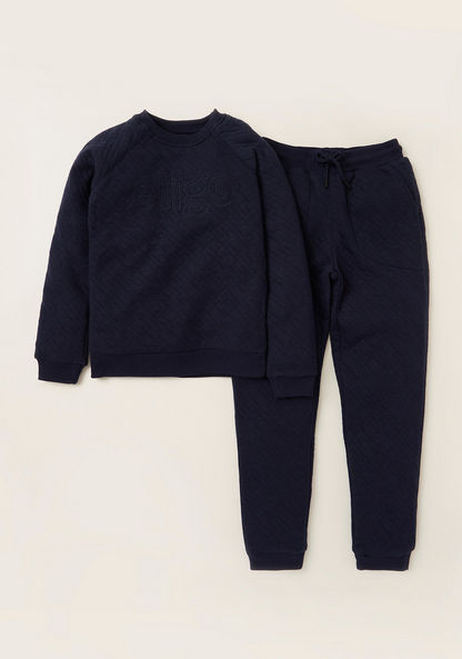 Eligo Textured Sweatshirt and Jog Pants Set
