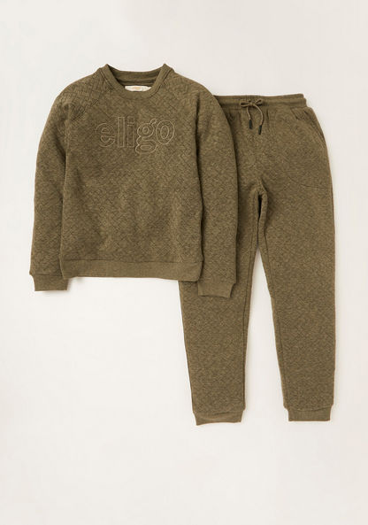 Eligo Textured Sweatshirt and Jog Pants Set